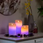 Daugiaspalvės liepsnos efekto LED žvakės su nuotolinio valdymo pulteliu Lendles InnovaGoods 3 vnt.