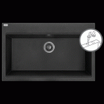 Tau - granitinė kriauklė - 1 dubuo 500 mm x 800 mm x 200 mm