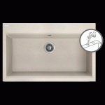 Tau - granitinė kriauklė - 1 dubuo 500 mm x 800 mm x 200 mm