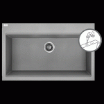 Tau - granitinė kriauklė - 1 dubuo 500 mm x 800 mm x 200 mm
