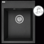 Monchichi &ndash; granitinė kriauklė &ndash; 1 dubuo 500 mm x 390 mm x 190 mm