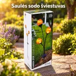 LED sodo &scaron;viestuvas su 3 dekostikliniais kamuoliukais