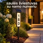 Saulės &scaron;viestuvas su namo numeriu