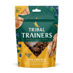 Vi&scaron;tienos ir mėlynių skanėstai dresūrai &scaron;unims &ndash; Chicken & Blueberry Trainers, 80 g &ndash; Tribal