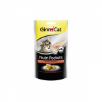 GimCat Nutri Pockets with Salmon & Omega 3&6 skanėstai katėms su La&scaron;i&scaron;a, Omega 3 ir 6 riebalų rūg&scaron;timis 60g