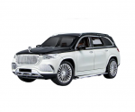 Inercinis metalinis automobilis Mercedes-Benz Maybach GLS 600, 1:24, su &scaron;viesa ir garsu, veikiantis su baterijomis, Baltas/Juodas