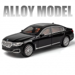 Inercinis metalinis automobilis BMW 7 Black, 1:24, su &scaron;viesa ir garsu, veikiantis su baterijomis, Juodas