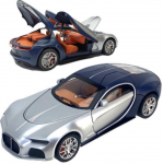 Inercinis metalinis automobilis Bugatti Chiron 1:24 su &scaron;viesa ir garsu, veikiantis su baterijomis