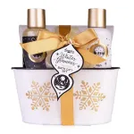 Accentra Winter Glamour bath care gift set in a tin bucket