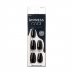 Kiss Self-adhesive nails imPRESS Color MC All Black 30 pcs Dirbtiniai nagai 30ml dirbtiniai nagai Moterims
