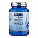 Farmstay Collagen & Hyaluronic Acid All-In-One Ampoule Korėjieti&scaron;ka kosmetika 250 ml Hialurono rūg&scaron;ties veido serumas
