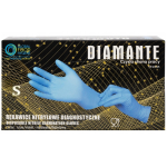 DIAMANTE vienkartinės nitrilo pir&scaron;tinės be pudros 100 vnt. mėlynos S, M, L dydžiai-S