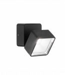 7W LED Sieninis &scaron;viestuvas OMEGA Square Black IP54 285535