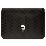 Karl Lagerfeld Saffiano Monograma Ikonik dėklas 14" ne&scaron;iojamam kompiuteriui - juodas