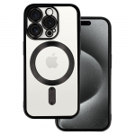 Metalinis magnetinis dėklas telefonui Iphone 16 Pro juodas