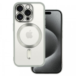 Metalinis magnetinis dėklas telefonui Iphone 16 Pro sidabrinis