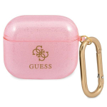 Guess GUA3UCG4GP AirPods 3 dėklas rožinė/rožinė Blizgučių kolekcija