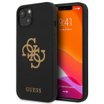 Guess Silikoninis 4G Logotipas Dėklas iPhone 13 - Juodas