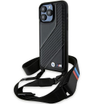 BMW M Edition anglies juostelė ir dirželis dėklas telefonui iPhone 15 Pro Max - juodas