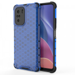 Honeycomb dėklas &scaron;arvuotas dėklas su TPU buferiu Xiaomi Redmi K40 Pro+ / K40 Pro / K40 / Poco F3 mėlynas