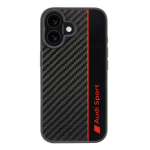 Audi anglies pluo&scaron;to juostelės dėklas telefonui iPhone 16 6.1" - juodas