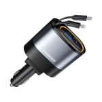 Automobilinis įkroviklis Essager Smart juodas 45W (integruotas 2in1 laidas)