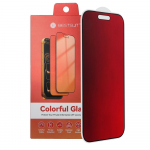 Bestsuit Flexible Hybrid Glass 5D Colorfull Privacy 180 for IPHONE 15 magenta