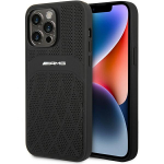 AMG AMHMP14XOSDBK iPhone 14 Pro Max 6.7" juodas/juodas kietas odinis dėklas su i&scaron;lenktomis linijomis MagSafe