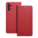 Dėklas telefonui LUNA Book Carbon skirtas SAMSUNG A13 4G raudonas