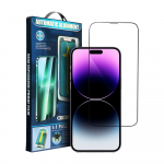 5D pilno klijavimo grūdintas stiklas iPhone Xs Max / 11 Pro Max juodas + aplikatorius