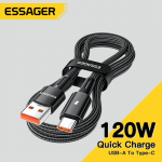 Essager Morning Glory 2 USB Type-C laidas juodas 200cm 120W