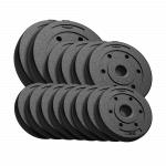 REBEL ACTIVE bituminių svorio diskų rinkinys, 30 kg: 8 x 1,25, 4 x 2,5 ir 2 x 5 kg, 31 mm anga
