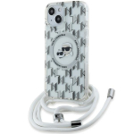 Karl Lagerfeld IML Crossbody Monogram Karl & Choupette Head Magnetinis dėklas telefonui iPhone 15 / 14 / 13 &ndash; permatomas
