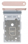 SIM kortelės laikiklis Samsung S931 S25/S936 S25 Plus Dual Pink Gold originalus (service pack)