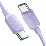 Joyroom Multi-Color Series A14 USB-C / USB-C 100W kabelis 1.2 m - violetinis