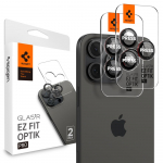 Spigen Optik Pro L-Series Glas.tR EZ Fit grūdintas stiklas iPhone 14 Pro / Pro Max / 15 Pro / Pro Max / 16 Pro / 16 Pro Max / 17 Pro / 17 Pro Max - juodas su raudonu kra&scaron;tu