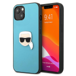 Karl Lagerfeld Odinis Ikonik Karl's Head Metalinis dėklas iPhone 13 mini - mėlynas