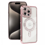 Bling Magnetinis dėklas telefonui Iphone 16 Pro Max rožinis