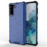 Honeycomb dėklas telefonui &scaron;arvuotas dėklas su TPU buferiu Samsung Galaxy S21+ 5G mėlynas