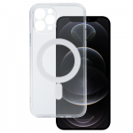 TEL PROTECT Magnetinis silikoninis dėklas Iphone 12 Pro skaidrus