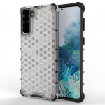 Honeycomb dėklas telefonui &scaron;arvuotas dėklas su TPU buferiu Samsung Galaxy S21+ 5G skaidrus