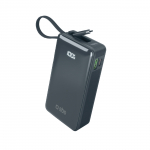 I&scaron;orinė baterija SBS 10000 mAh 20W su įmontuotu USB-C kabeliu ir skaitmenine indikacija - tamsiai pilka