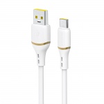 Dudao L25T USB-A - USB-C silikoninis kabelis 5A 1 m - baltas