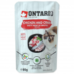 ONTARIO Chicken & Crab &ndash; konservai katėms su vi&scaron;tiena ir krabais sultinyje, 80g
