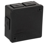 Virsmas kaste tuk&scaron;a 6 ieplūdes VIPLAST VP-22 BLACK IP55 86×86×40mm 022-05