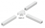 Jungiamieji elementai grindjuostėms, T formos dalis WHITE LO 20×14 (1 vnt.)