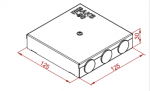 Nozarkārba ugunsizturīga PMKO, (WxLxH) 125×125×30mm, ar spaili 3 kont. 6 ievadi, E90 (BAKS) 803061-B