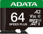 Adata MicroSD atminties kortelė Speed Plus 64GB UHS1 U3 V30 A2 160/140 MB/s