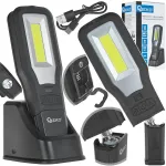 Dirbtuvių lempa su magnetu, galios reguliavimu ir įkrovimo stotele, LED COB 10 W + 5 W, 2000 mAh, 550 lm, IP54