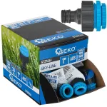 Čiaupo jungtis SKY-LINE, 1&Prime;, su 3/4&Prime; ir 1/2&Prime; redukcijomis, ekspozicinė dėžutė GEKO G72945A
